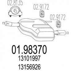 Купить 01.98370 MTS Глушитель Vectra C (1.6, 1.8, 1.8 16V)