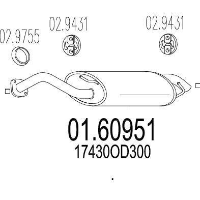 Купити 01.60951 MTS Глушник Corolla (120, 140, 150) (1.4 VVT-i, 1.6 VVT-i)