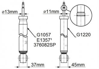 Амортизатор G1057 MONROE – двотрубний газовий фото 2
