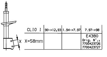 Купити G7485 MONROE Амортизатор    Кліо 1 (1.1, 1.2, 1.4, 1.8, 1.9)