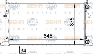 Купити 8MK 376 719-711 Behr Hella Радіатор охолодження двигуна Sharan (1.9 TDI, 2.0)