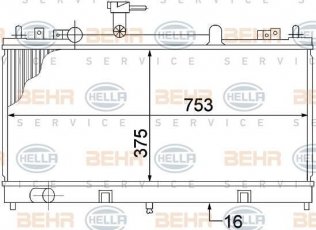 Купити 8MK 376 769-671 Behr Hella Радіатор охолодження двигуна Mazda 6 (GG, GY) (1.8, 2.0, 2.3)