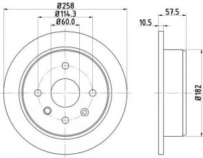 Купити 8DD 355 114-161 Behr Hella Гальмівні диски Nubira (1.4, 1.6, 1.8)