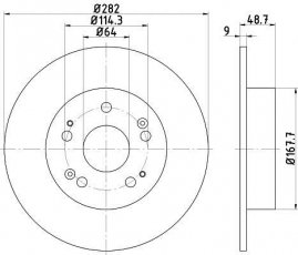 Купити 8DD 355 116-521 Behr Hella Гальмівні диски Аккорд (2.0 i, 2.2 i-DTEC, 2.4 i)