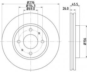 Купить 8DD 355 112-951 Behr Hella Тормозные диски Lancer 9 (1.3, 1.6, 2.0)