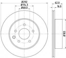 Купити 8DD 355 118-711 Behr Hella Гальмівні диски Koleos (2.0, 2.0 dCi, 2.5)
