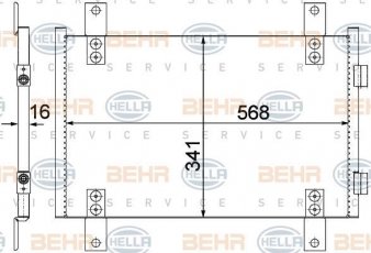 Купить 8FC 351 305-551 Behr Hella Радиатор кондиционера Боксер (2.0, 2.2, 2.8)