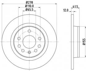 Купити 8DD 355 109-211 Behr Hella Гальмівні диски Крома (1.8 16V, 1.9 D Multijet, 2.2 16V)