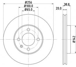 Купити 8DD 355 101-321 Behr Hella Гальмівні диски Vento (1.4, 1.6, 1.8, 1.9, 2.0)