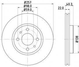 Купить 8DD 355 103-971 Behr Hella Тормозные диски Фиорино (1.3 D Multijet, 1.4)