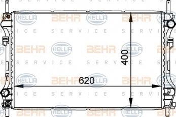Купити 8MK 376 764-101 Behr Hella Радіатор охолодження двигуна Транзіт 6 (2.0 DI, 2.4 DI)