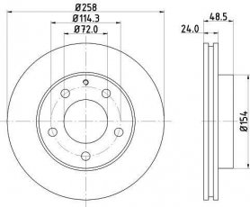 Купити 8DD 355 103-221 Behr Hella Гальмівні диски Mazda 626 (1.6, 1.8, 2.0, 2.5)