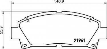 Купити 8DB 355 016-721 Behr Hella Гальмівні колодки передні Avensis T22 (1.6, 1.8, 2.0) без датчика зносу