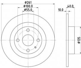 Купить 8DD 355 110-861 Behr Hella Тормозные диски Mazda 323 BJ (1.3, 1.6, 1.8, 2.0)