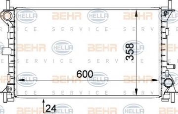 Купити 8MK 376 720-301 Behr Hella Радіатор охолодження двигуна Focus 1 (1.8, 2.0)