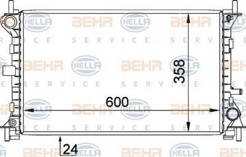 Купить 8MK 376 720-301 Behr Hella Радиатор охлаждения двигателя Focus 1 (1.8, 2.0)