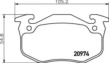 Купить 8DB 355 018-951 Behr Hella Тормозные колодки задние Renault 19 (1, 2) подготовлено для датчика износа колодок