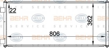 Купити 8FC 351 300-751 Behr Hella Радіатор кондиціонера Transit (6, 7) (2.0, 2.2, 2.3, 2.4)
