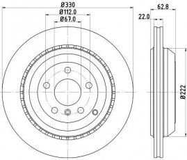Купити 8DD 355 113-231 Behr Hella Гальмівні диски GL-CLASS (3.0, 4.0, 4.7, 5.5)