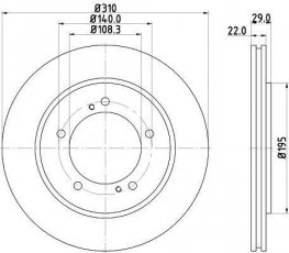 Купить 8DD 355 114-901 Behr Hella Тормозные диски Гранд Витара ХЛ-7 (1.6, 2.0, 2.5, 2.7)