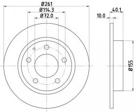 Купить 8DD 355 103-231 Behr Hella Тормозные диски Кседос 6 (1.6 16V, 1.8, 2.0 V6)