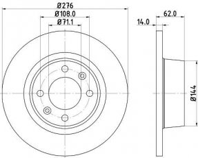 Купить 8DD 355 107-851 Behr Hella Тормозные диски Citroen C5 (1, 2) (1.6, 1.7, 2.0, 2.2, 2.9)