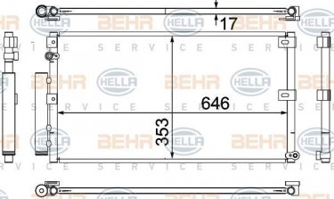 Купить 8FC 351 307-121 Behr Hella Радиатор кондиционера Ленд Крузер 80 (4.2, 4.5)