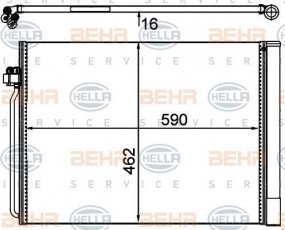 Купити 8FC 351 302-494 Behr Hella Радіатор кондиціонера BMW X6 (E71, E72, F16) 3.0