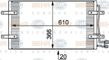 Купити 8FC 351 300-201 Behr Hella Радіатор кондиціонера Фольксваген ЛТ 46 (2.5 SDI, 2.5 TDI, 2.8 TDI)