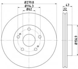 Купить 8DD 355 116-771 Behr Hella Тормозные диски Suzuki SX4 (1.5, 1.6, 1.9, 2.0)