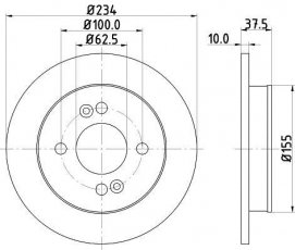Купить 8DD 355 112-801 Behr Hella Тормозные диски Picanto (1.0, 1.1, 1.2)