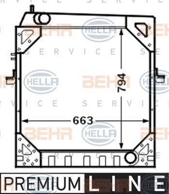 Купить 8MK 376 709-571 Behr Hella Радиатор охлаждения двигателя Iveco