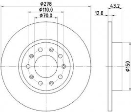 Купить 8DD 355 116-671 Behr Hella Тормозные диски Giulietta (1.4, 1.6, 1.7, 2.0)