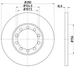 Купити 8DD 355 113-291 Behr Hella Гальмівні диски Транзіт 7 (2.2 TDCi, 2.4 TDCi, 3.2 TDCi)