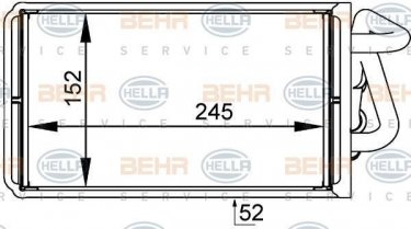 Купить 8FH 351 333-001 Behr Hella Радиатор печки Transit 5 (2.0, 2.5)