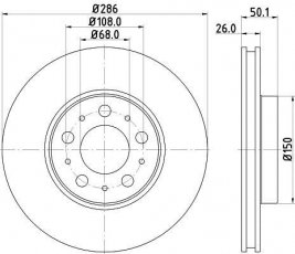 Купить 8DD 355 107-051 Behr Hella Тормозные диски XC70 (2.4, 2.5)