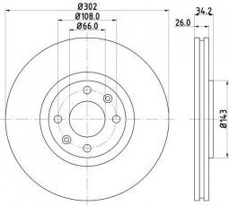 Купити 8DD 355 119-161 Behr Hella Гальмівні диски Citroen C4 (1.6, 2.0)