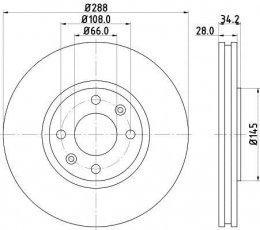 Купить 8DD 355 107-841 Behr Hella Тормозные диски Citroen C5 (1, 2) (2.0, 2.2, 2.9)