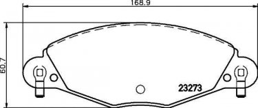 Купить 8DB 355 019-421 Behr Hella Тормозные колодки передние Ситроен С5 (1, 2) (2.0, 2.2, 2.9) с датчиком износа