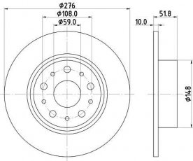 Купити 8DD 355 106-381 Behr Hella Гальмівні диски Альфа Ромео  (2.0, 2.4, 2.5, 3.0, 3.2)