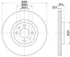 Купити 8DD 355 102-531 Behr Hella Гальмівні диски Альфа Ромео  (1.8 i.e. 16V T.S., 2.0 16V Quadrifoglio, 2.0 16V T.S.)