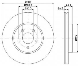 Купить 8DD 355 108-041 Behr Hella Тормозные диски X-Type (2.0, 2.1, 2.2, 2.5, 3.0)