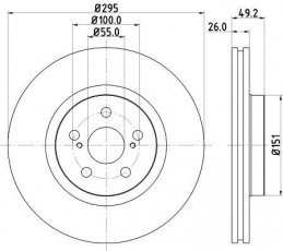 Купить 8DD 355 111-651 Behr Hella Тормозные диски Avensis T25 (2.0, 2.0 D-4D, 2.4)