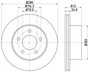 Купити 8DD 355 108-591 Behr Hella Гальмівні диски Wrangler (2.4, 2.5, 3.8, 4.0, 4.2)