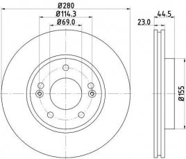 Купити 8DD 355 118-371 Behr Hella Гальмівні диски Elantra (1.6, 1.8, 2.0)