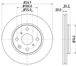 Купити 8DD 355 112-311 Behr Hella Гальмівні диски Пежо 107 (1.0, 1.4 HDi)