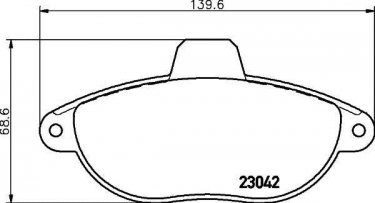 Купить 8DB 355 019-251 Behr Hella Тормозные колодки передние Jumpy (1.6, 1.9, 2.0) с датчиком износа