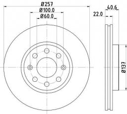 Купити 8DD 355 112-581 Behr Hella Гальмівні диски Корса (Д, Е) (1.0, 1.2, 1.4)