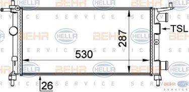 Купить 8MK 376 722-441 Behr Hella Радиатор охлаждения двигателя Корса Б (1.0 i 12V, 1.2 i 16V)