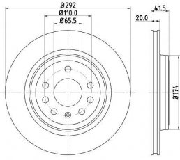 Купити 8DD 355 109-191 Behr Hella Гальмівні диски Крома (1.9 D Multijet, 2.4 D Multijet)